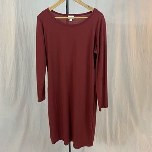 NWOT Long sleeve maroon dress